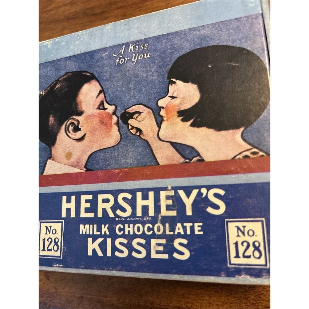 Vintage Hersheys Kisses Milk Chocolate Candy No.‎ 128 Empty Box Collectible